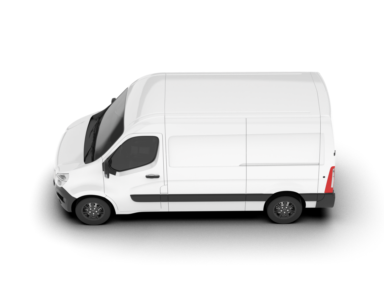 White van on transparent background. 3d rendering - illustration png