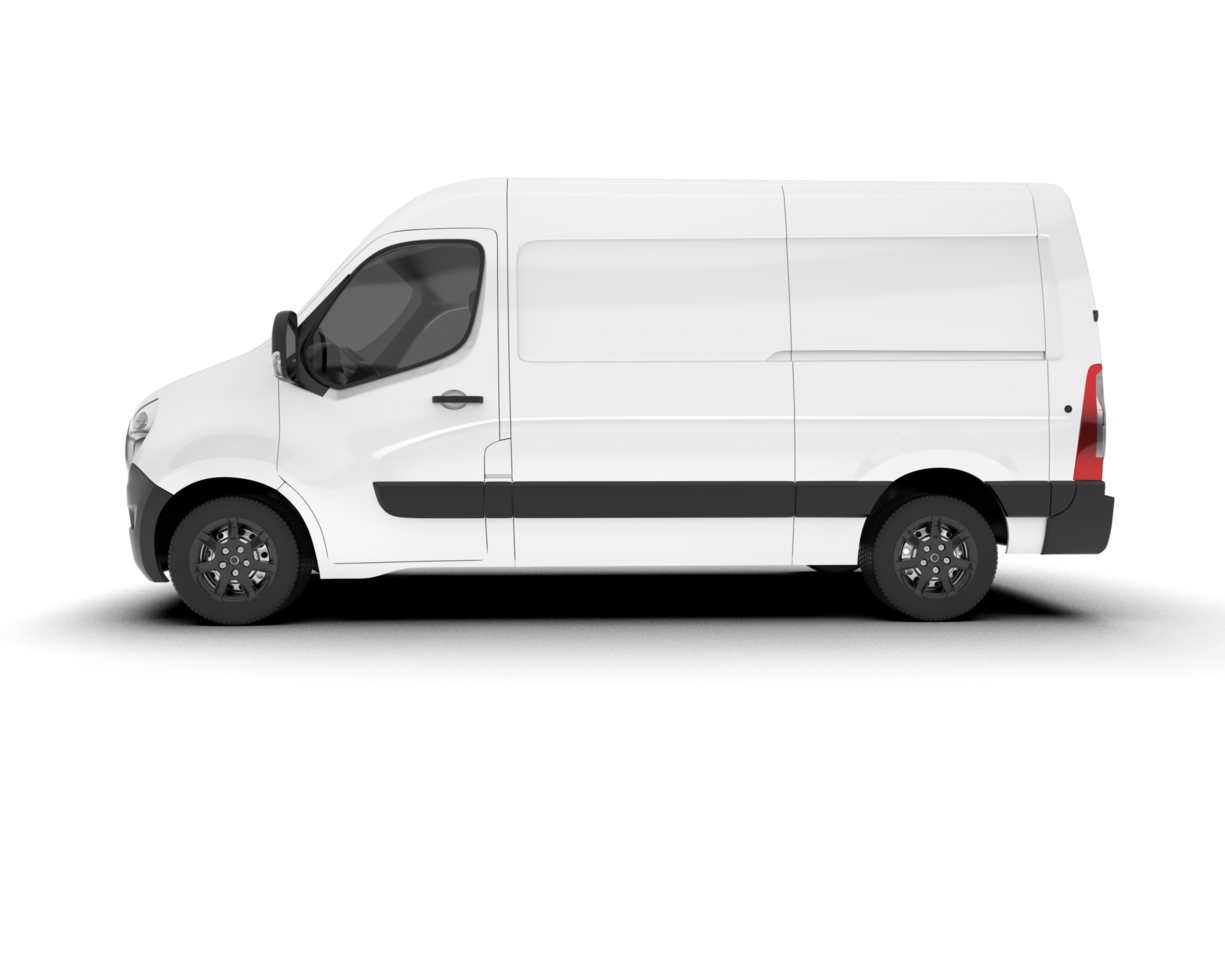 White van on transparent background. 3d rendering - illustration png