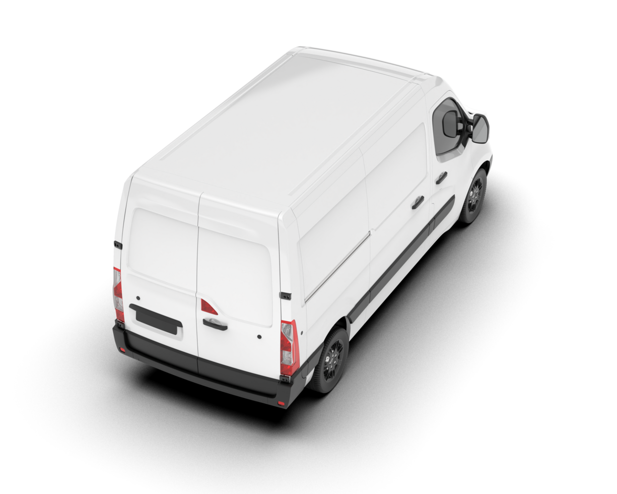 White van on transparent background. 3d rendering - illustration png