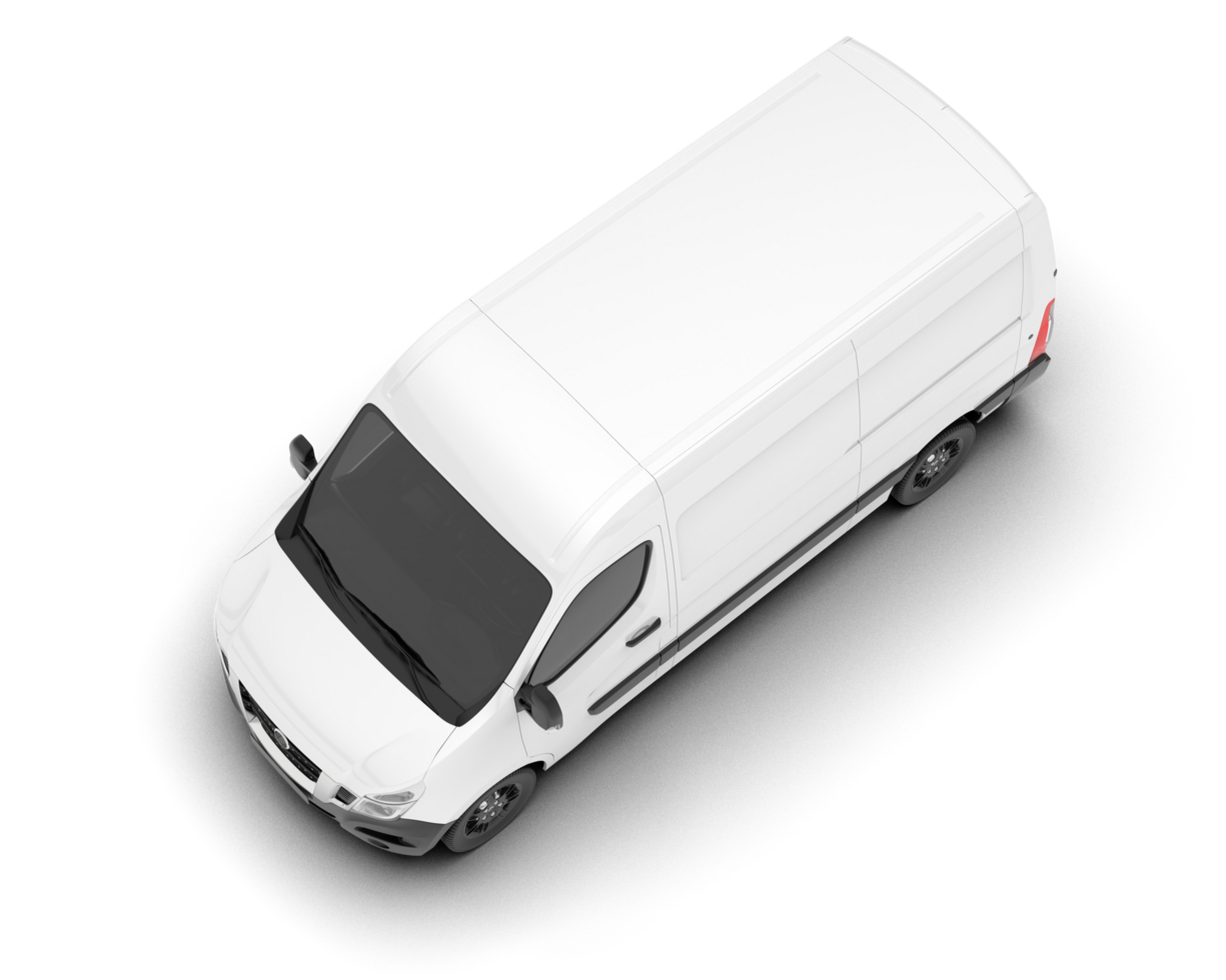 White van on transparent background. 3d rendering - illustration png