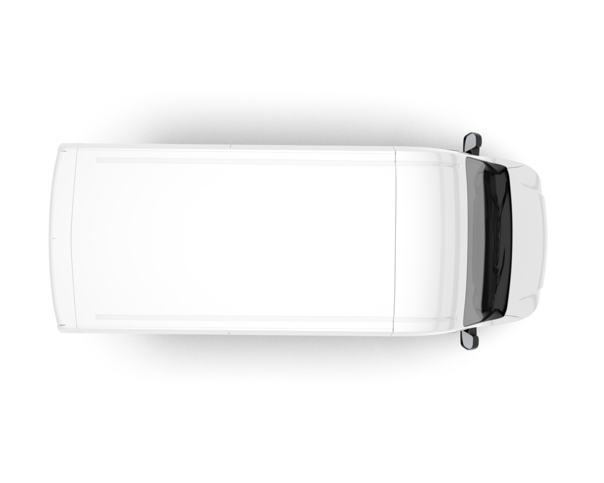 White van on transparent background. 3d rendering - illustration png