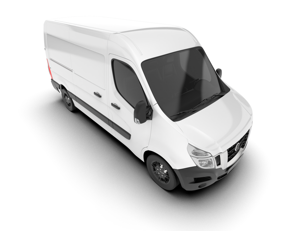 White van on transparent background. 3d rendering - illustration png