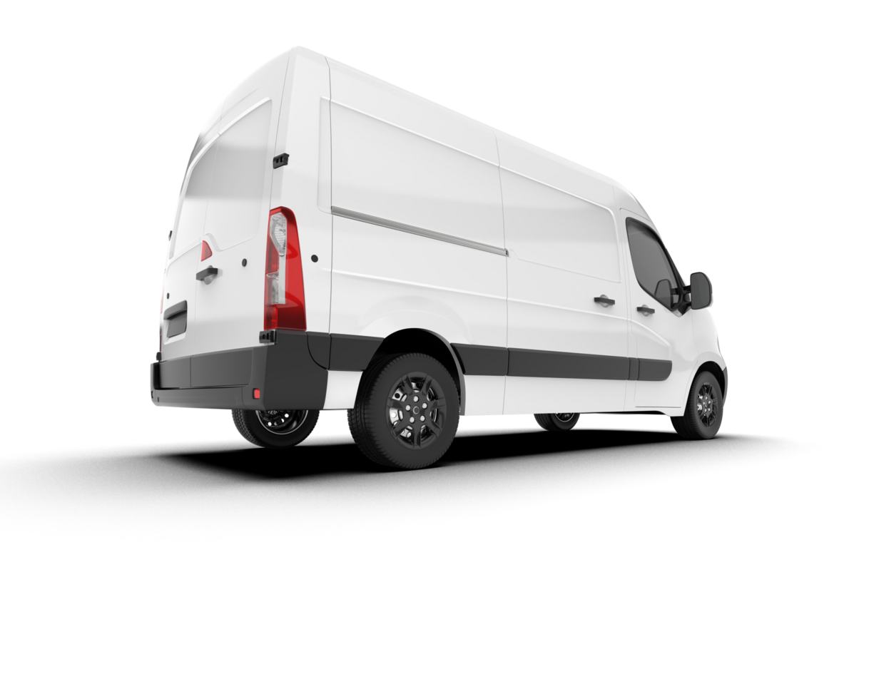White van on transparent background. 3d rendering - illustration png