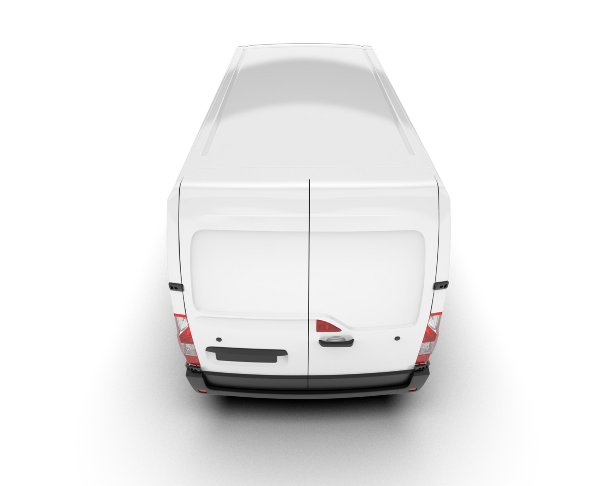 White van on transparent background. 3d rendering - illustration png