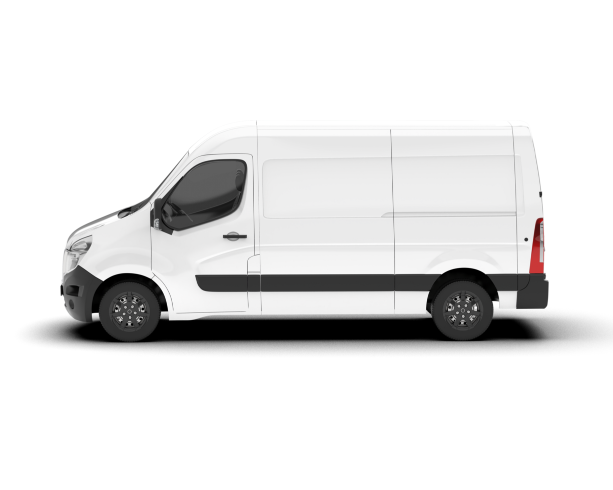 White van on transparent background. 3d rendering - illustration png
