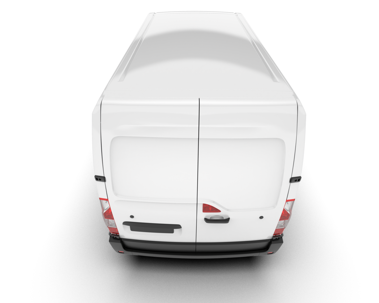 White van on transparent background. 3d rendering - illustration png