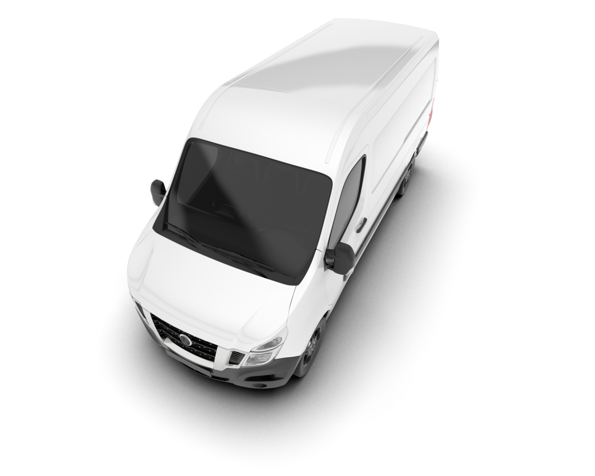 White van on transparent background. 3d rendering - illustration png