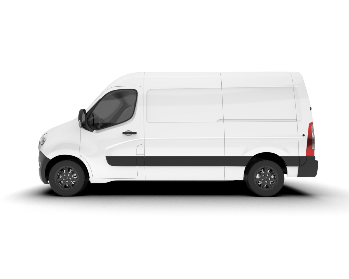 White van on transparent background. 3d rendering - illustration png