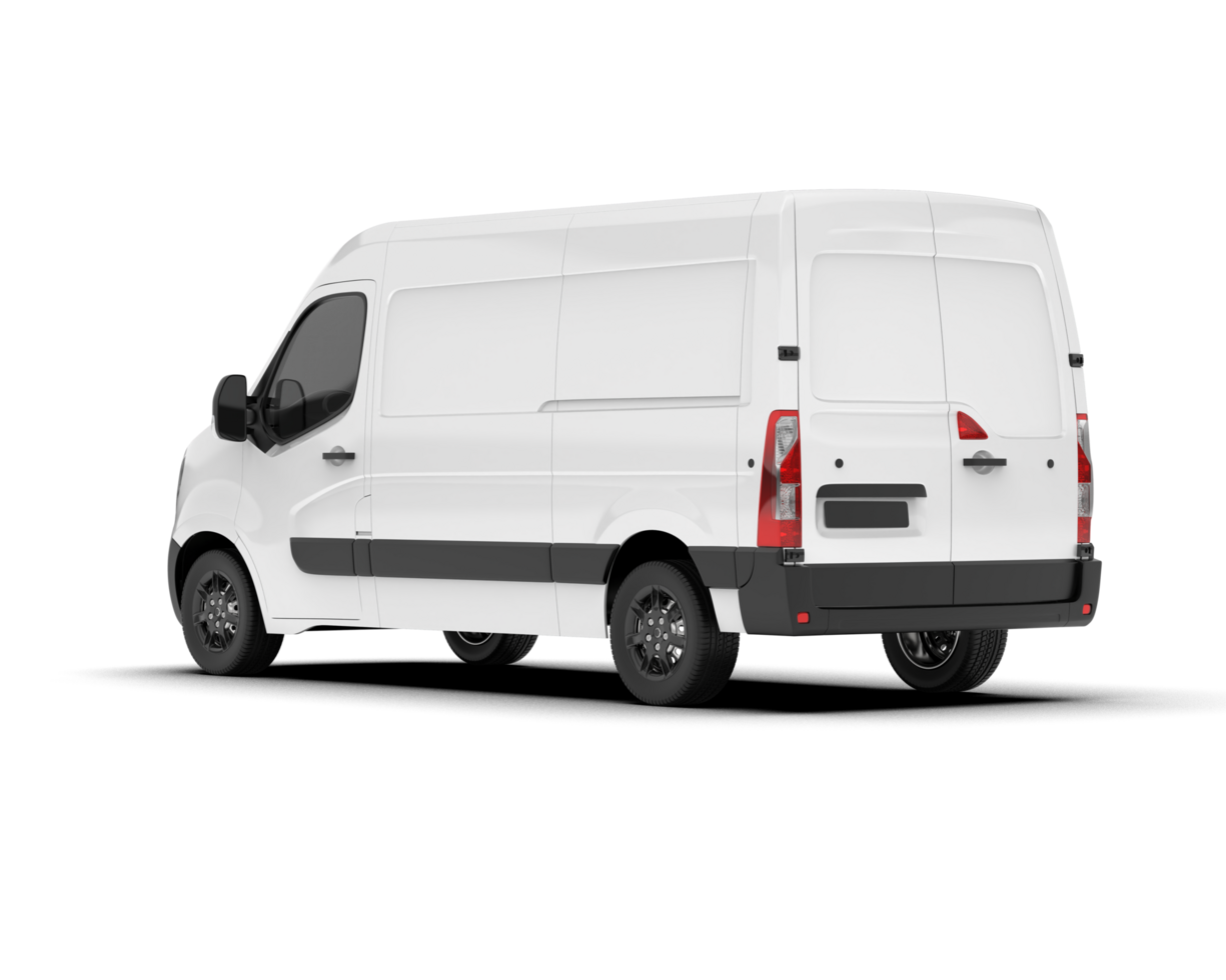 White van on transparent background. 3d rendering - illustration png