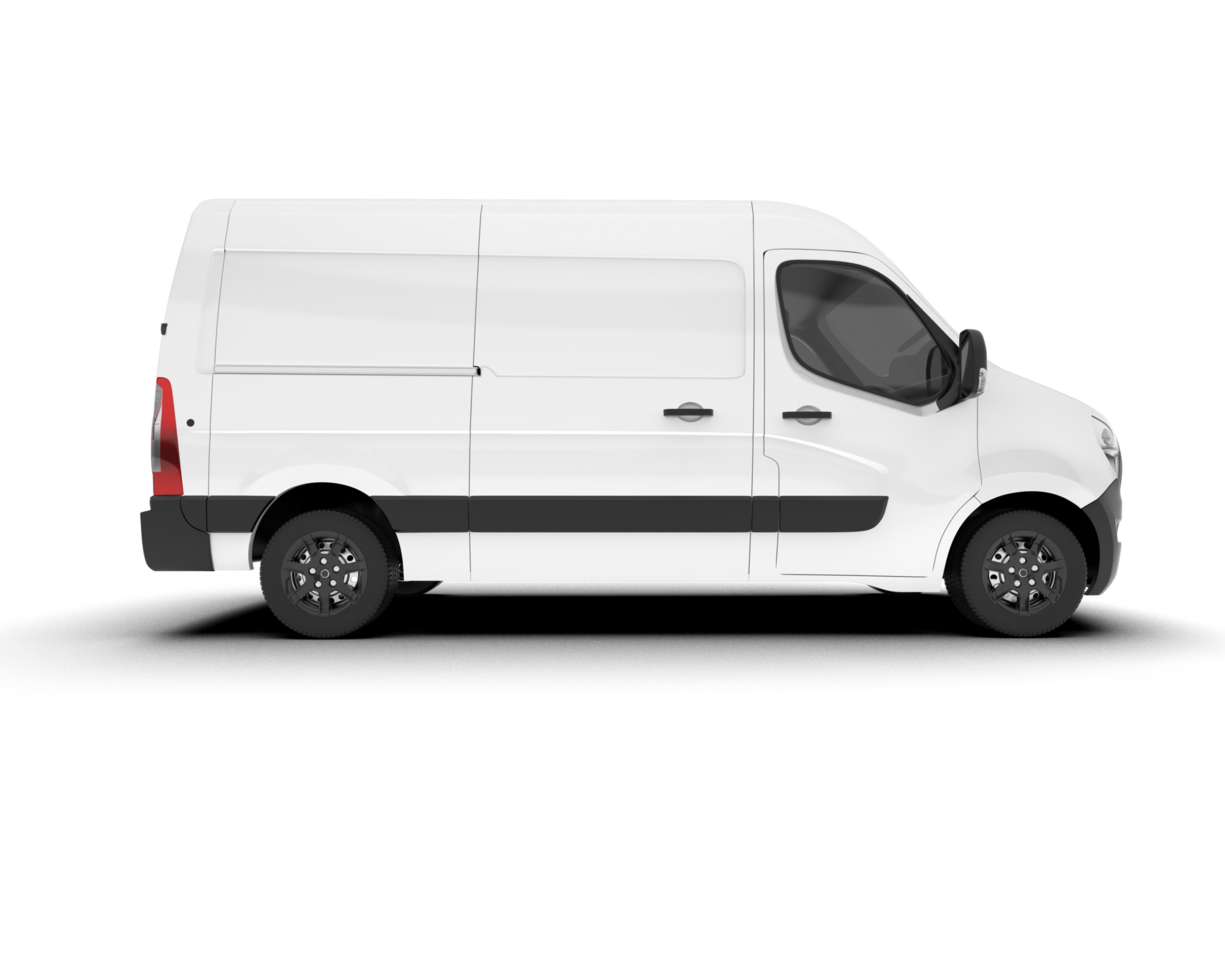 White van on transparent background. 3d rendering - illustration png