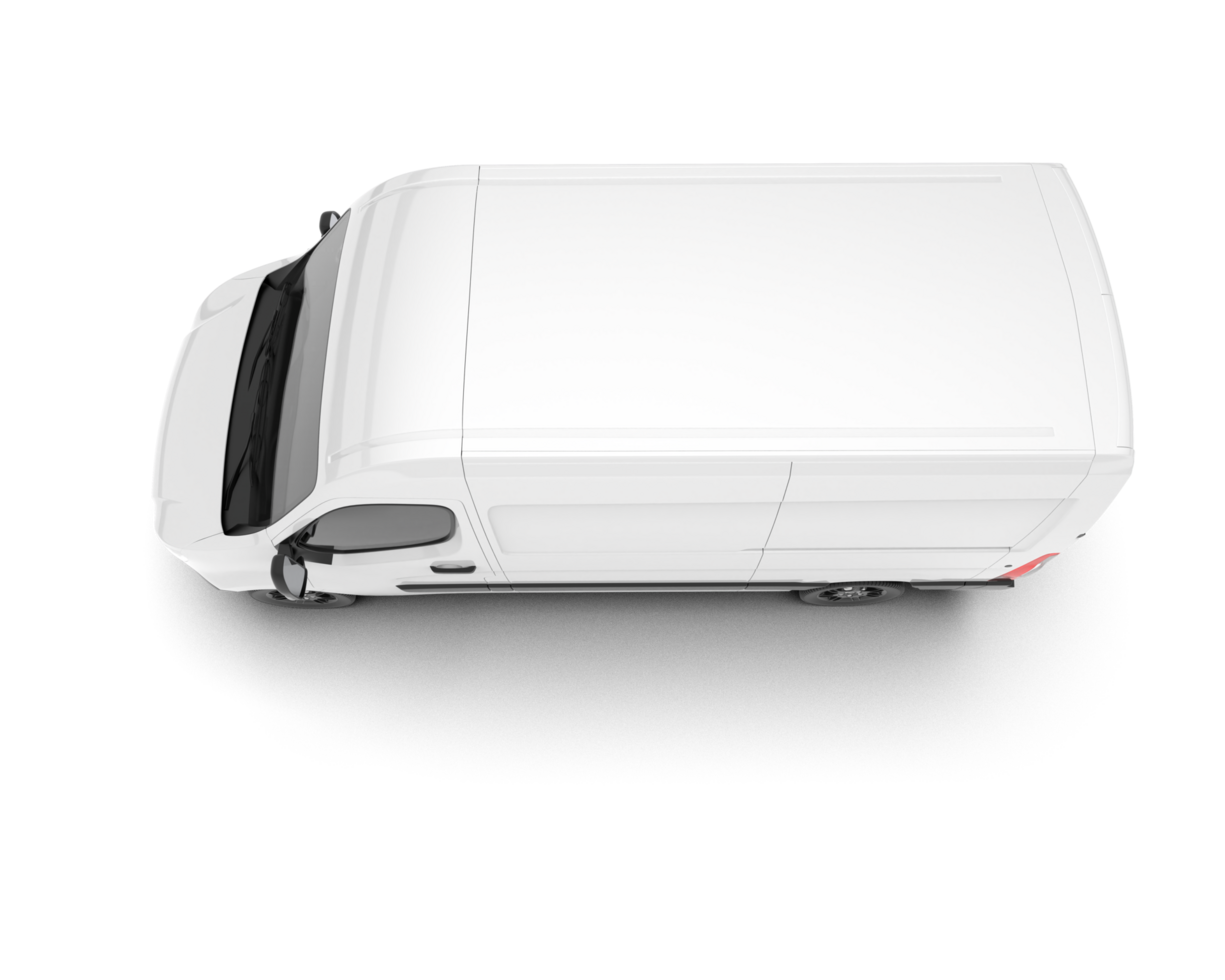 White van on transparent background. 3d rendering - illustration png