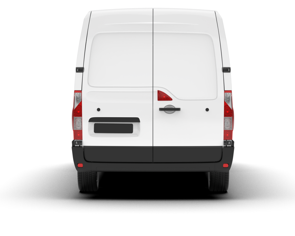 White van on transparent background. 3d rendering - illustration png