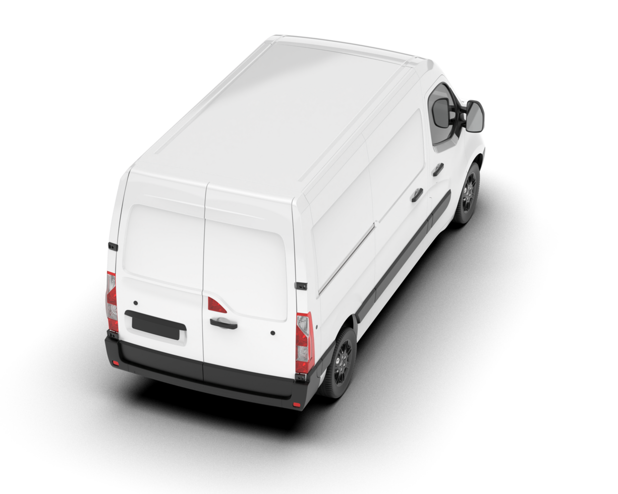 White van on transparent background. 3d rendering - illustration png