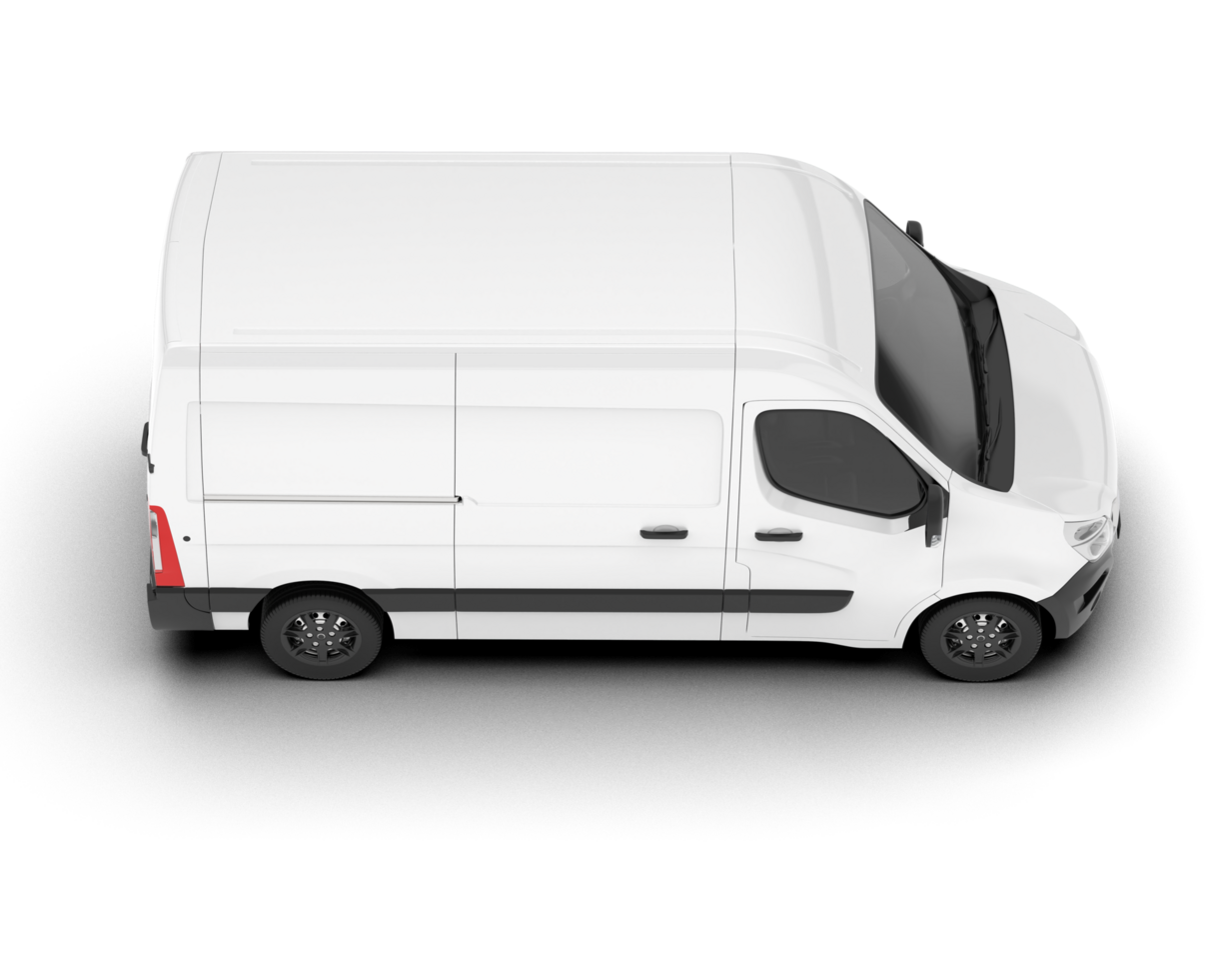 White van on transparent background. 3d rendering - illustration png