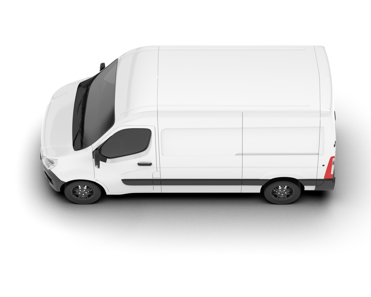 White van on transparent background. 3d rendering - illustration png