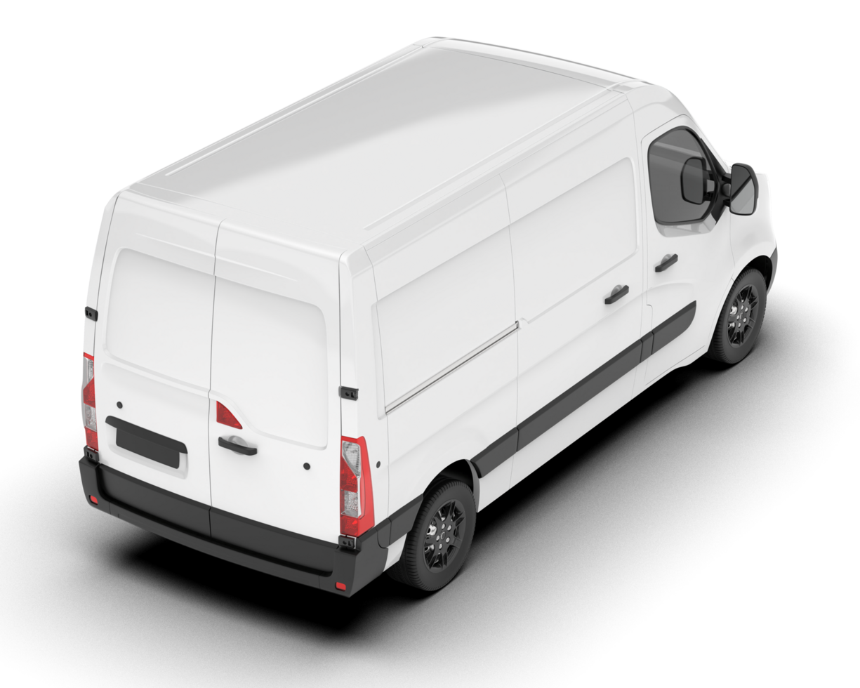 White van on transparent background. 3d rendering - illustration png