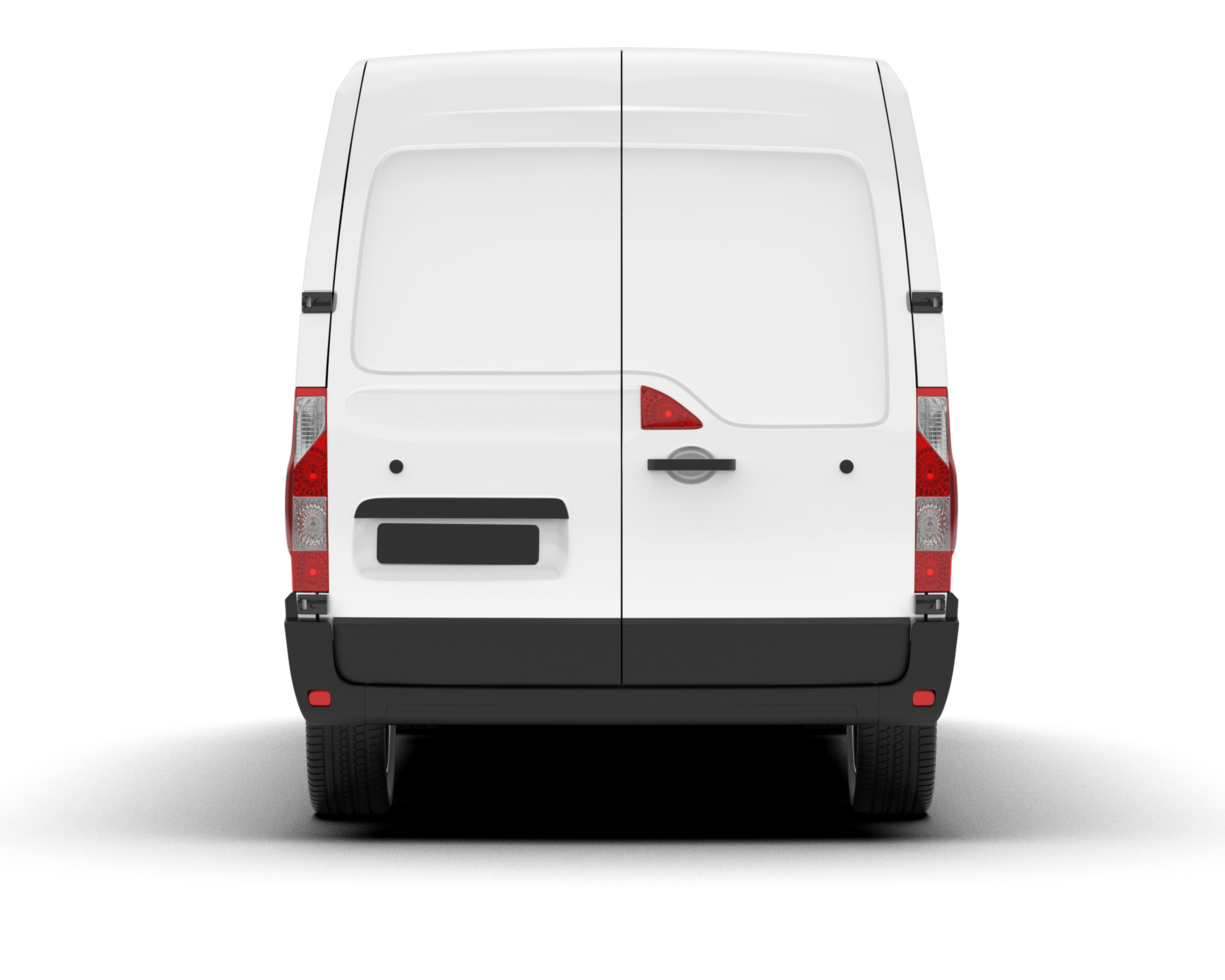 White van on transparent background. 3d rendering - illustration png