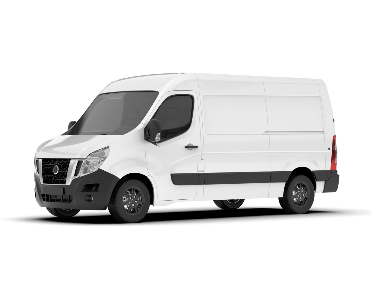 White van on transparent background. 3d rendering - illustration png