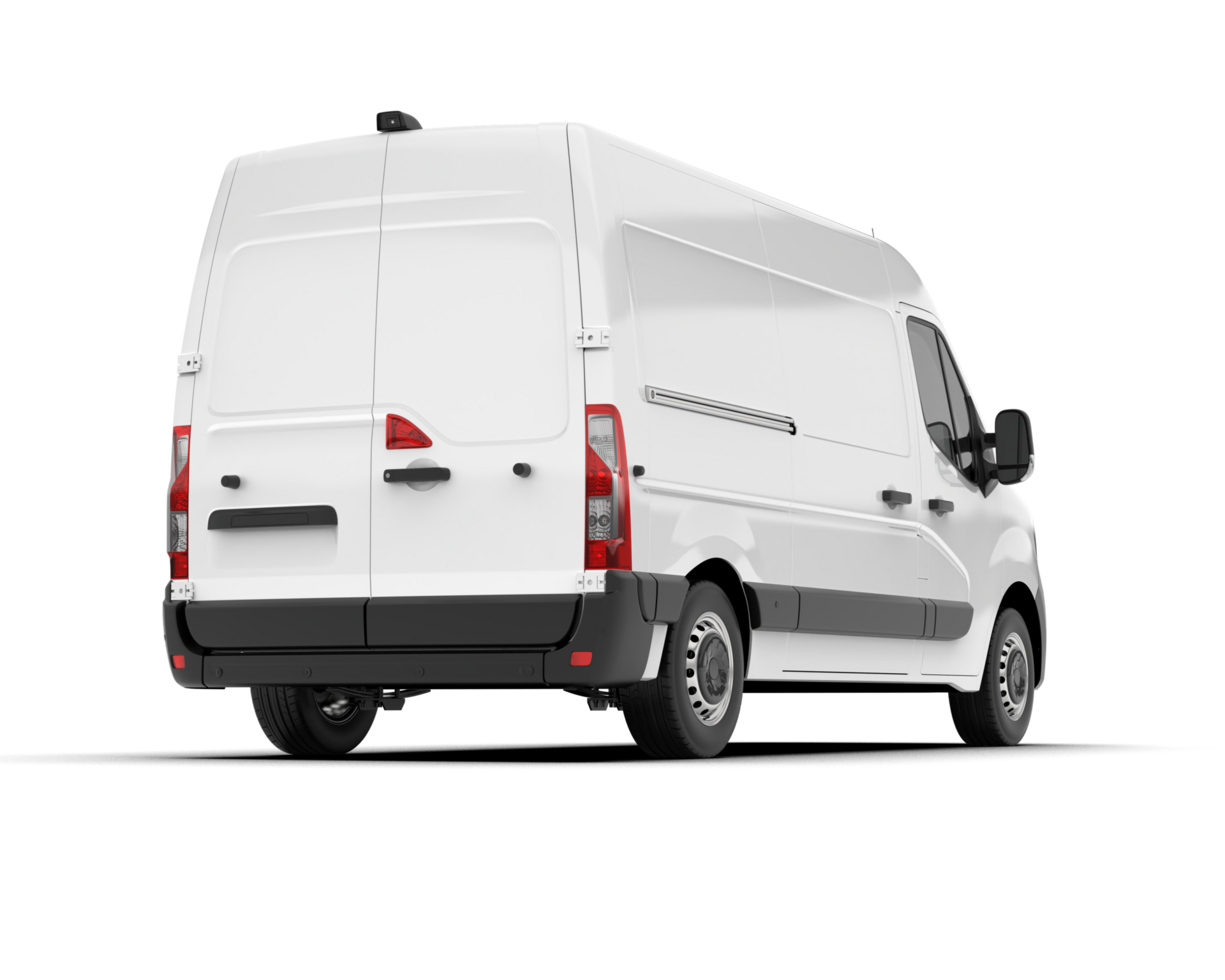 White van on transparent background. 3d rendering - illustration png