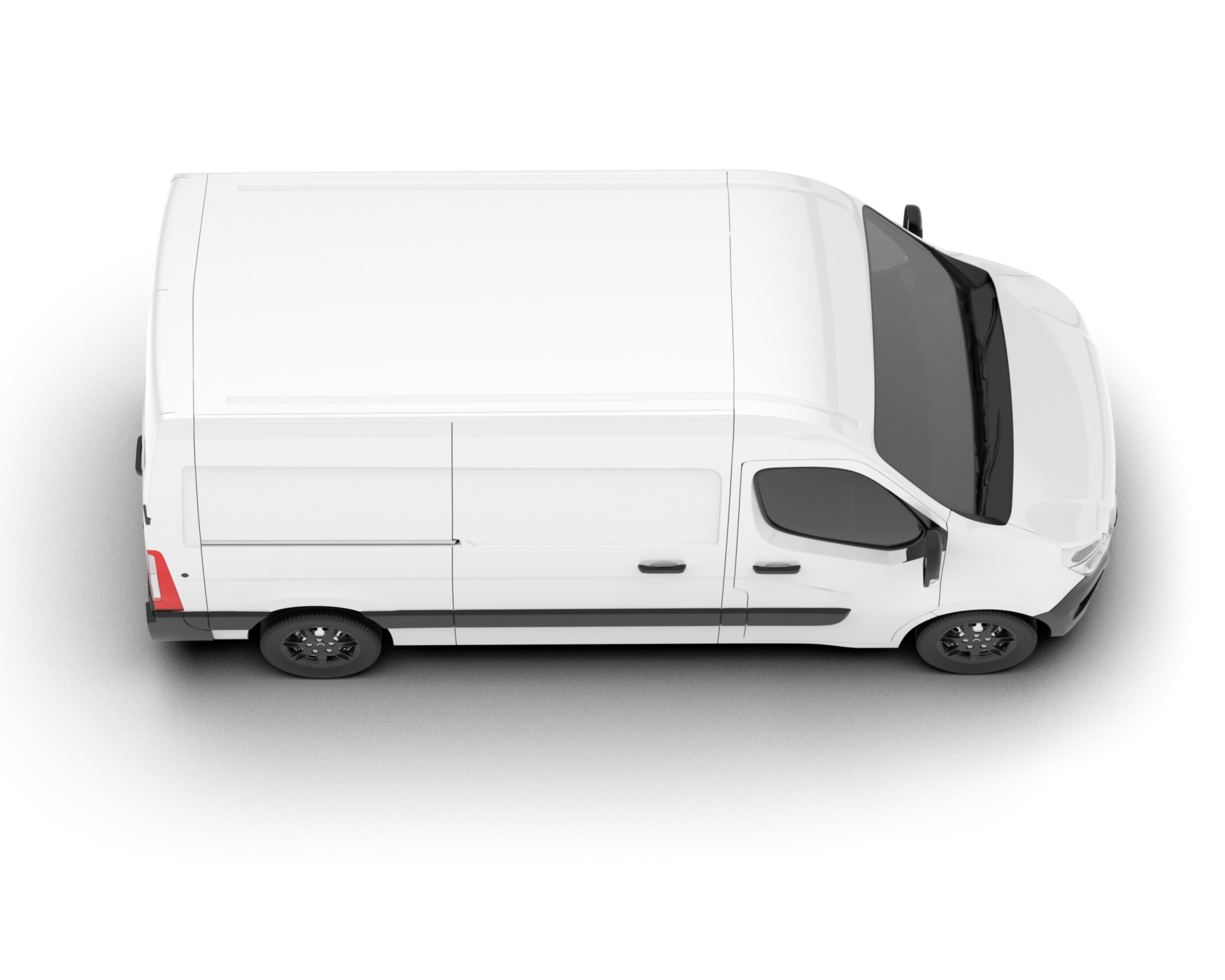 White van on transparent background. 3d rendering - illustration png