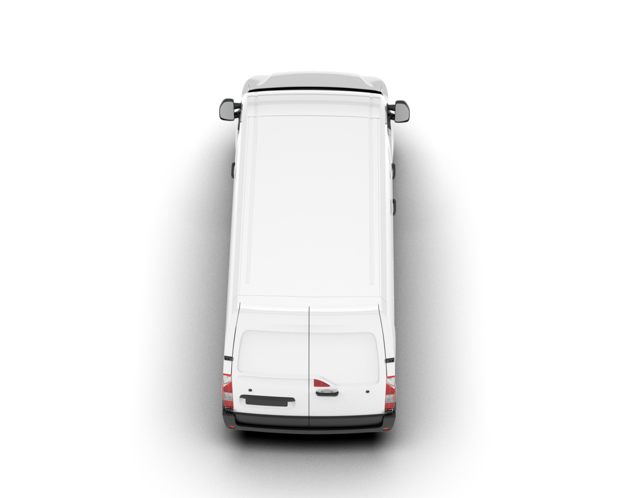 White van on transparent background. 3d rendering - illustration png