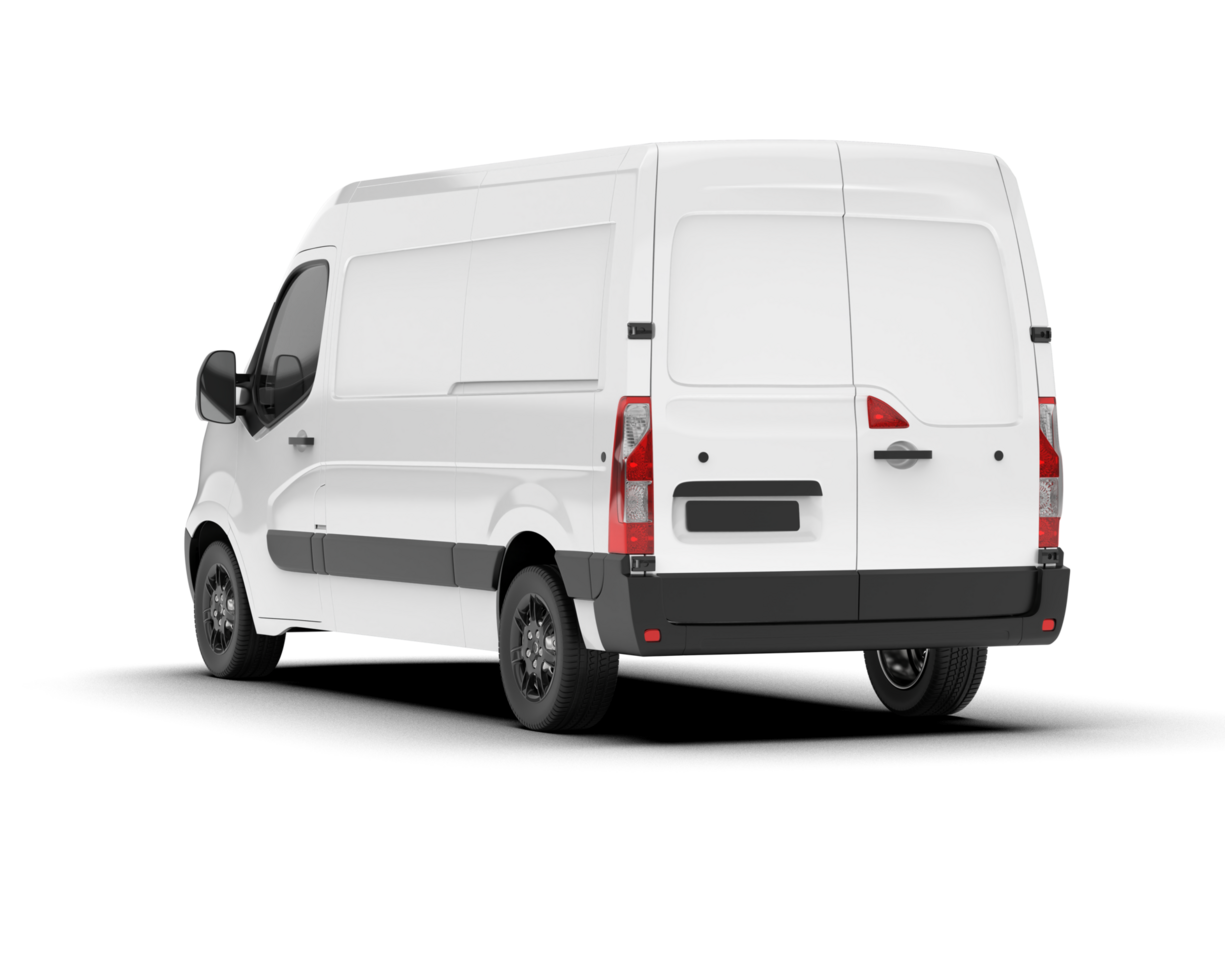 White van on transparent background. 3d rendering - illustration png