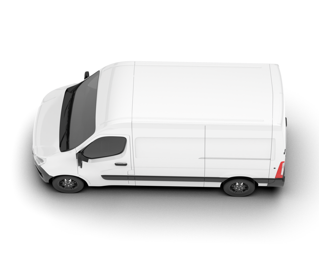 White van on transparent background. 3d rendering - illustration png