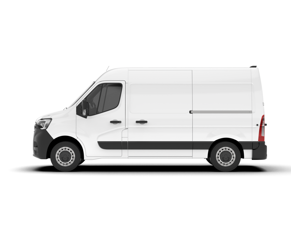 White van on transparent background. 3d rendering - illustration png