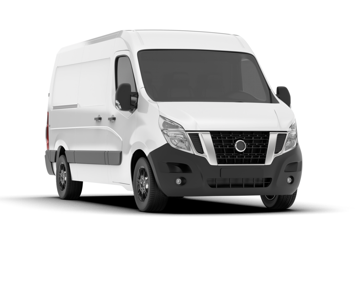 White van on transparent background. 3d rendering - illustration png