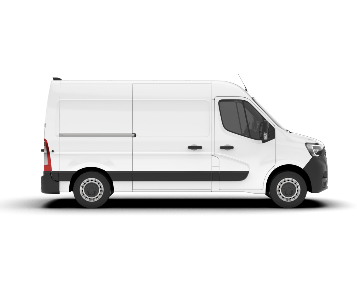 White van on transparent background. 3d rendering - illustration png