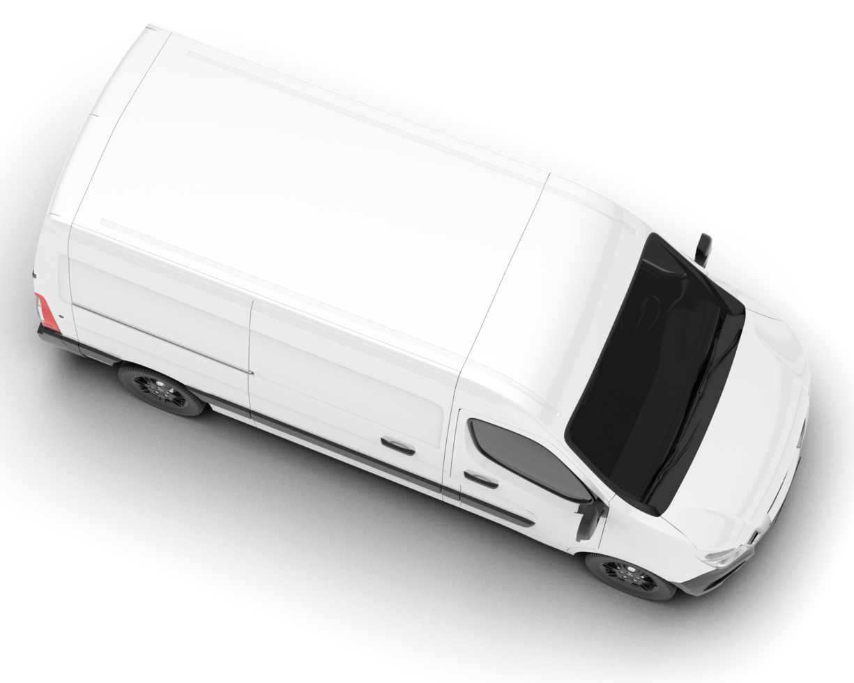 White van on transparent background. 3d rendering - illustration png