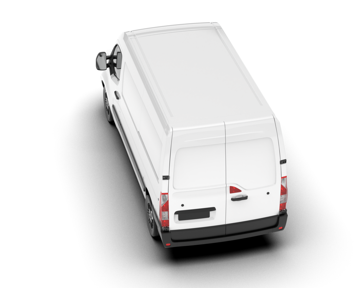 White van on transparent background. 3d rendering - illustration png