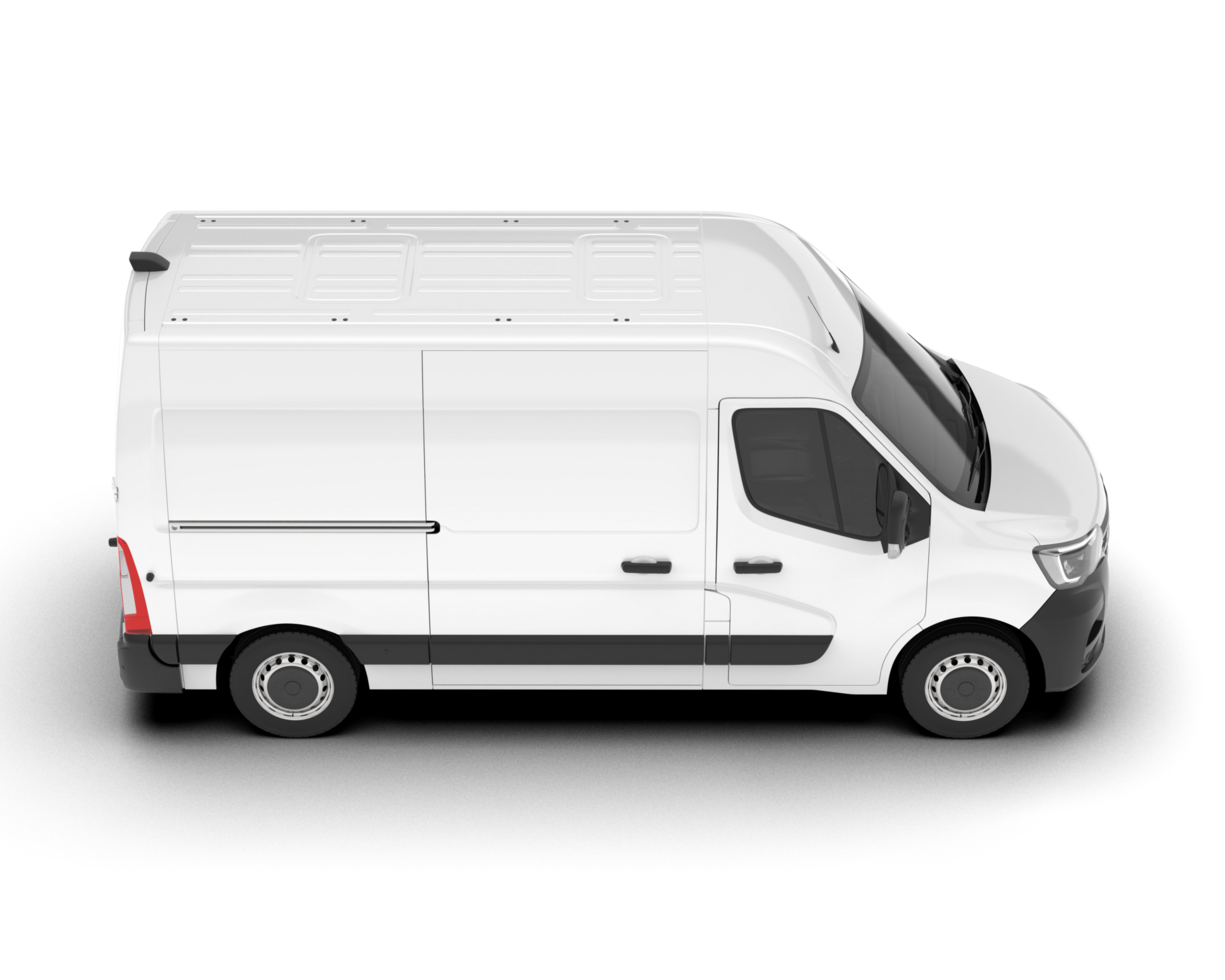 White van on transparent background. 3d rendering - illustration png