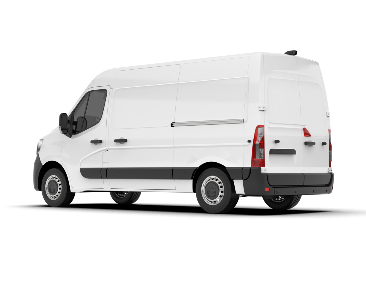 White van on transparent background. 3d rendering - illustration png