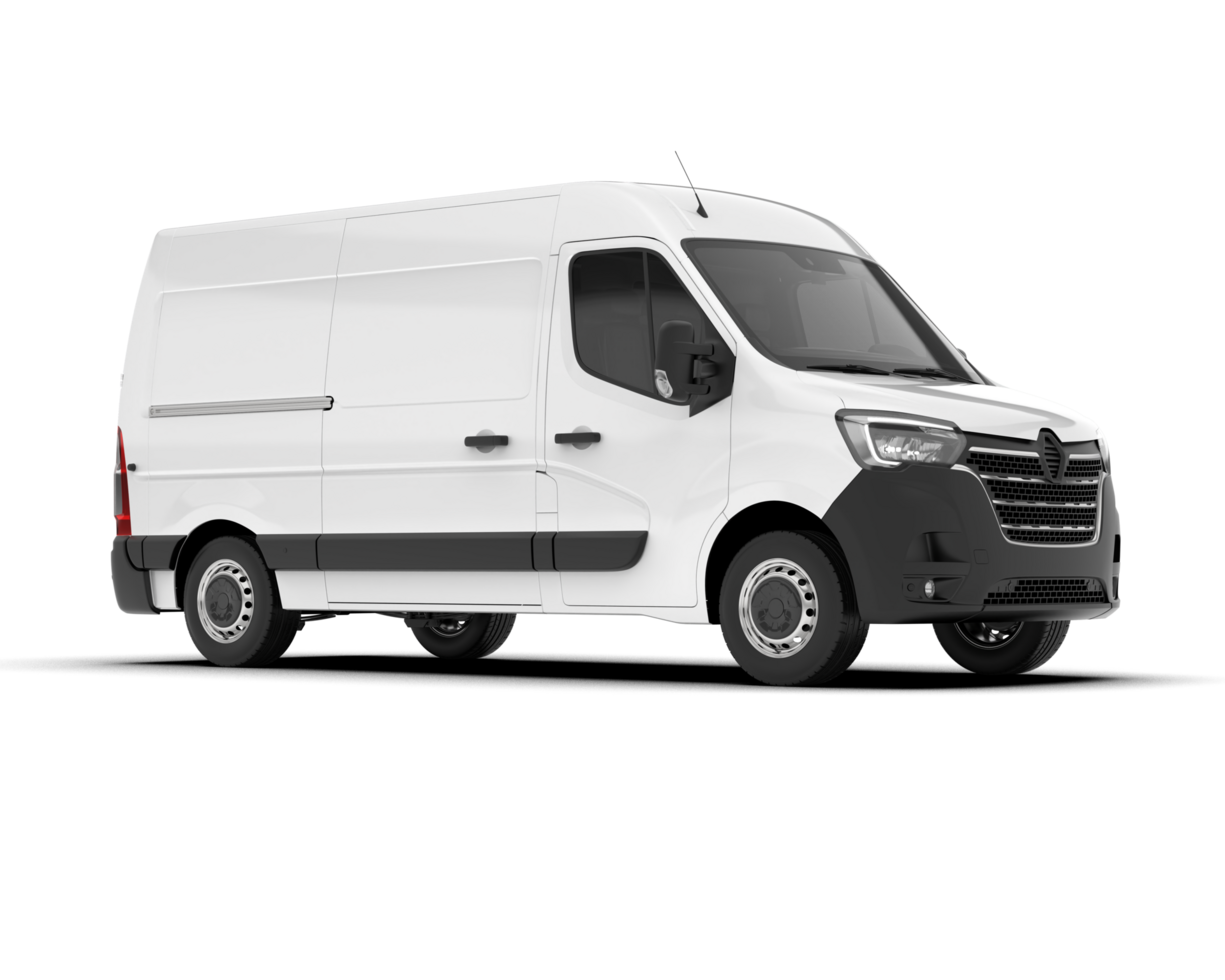 White van on transparent background. 3d rendering - illustration png
