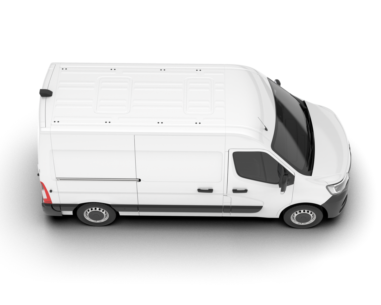 White van on transparent background. 3d rendering - illustration png