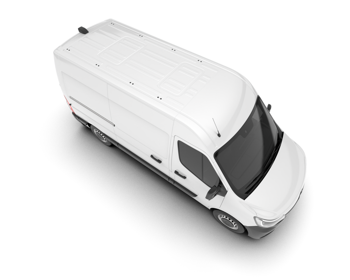 White van on transparent background. 3d rendering - illustration png