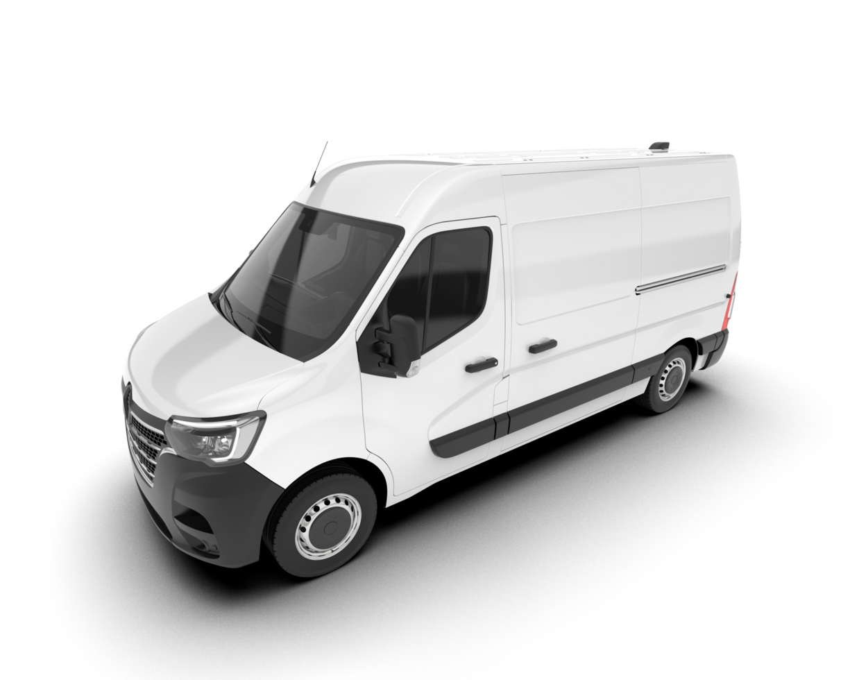 White van on transparent background. 3d rendering - illustration png
