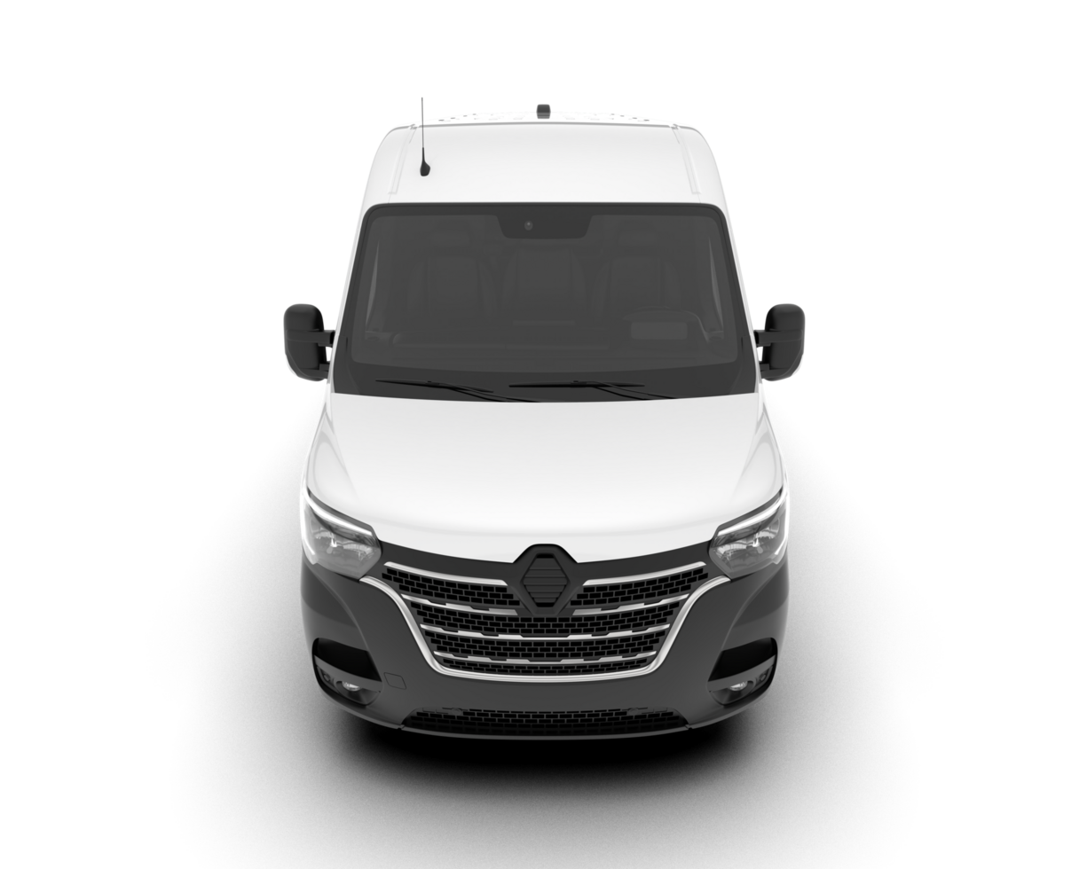 White van on transparent background. 3d rendering - illustration png