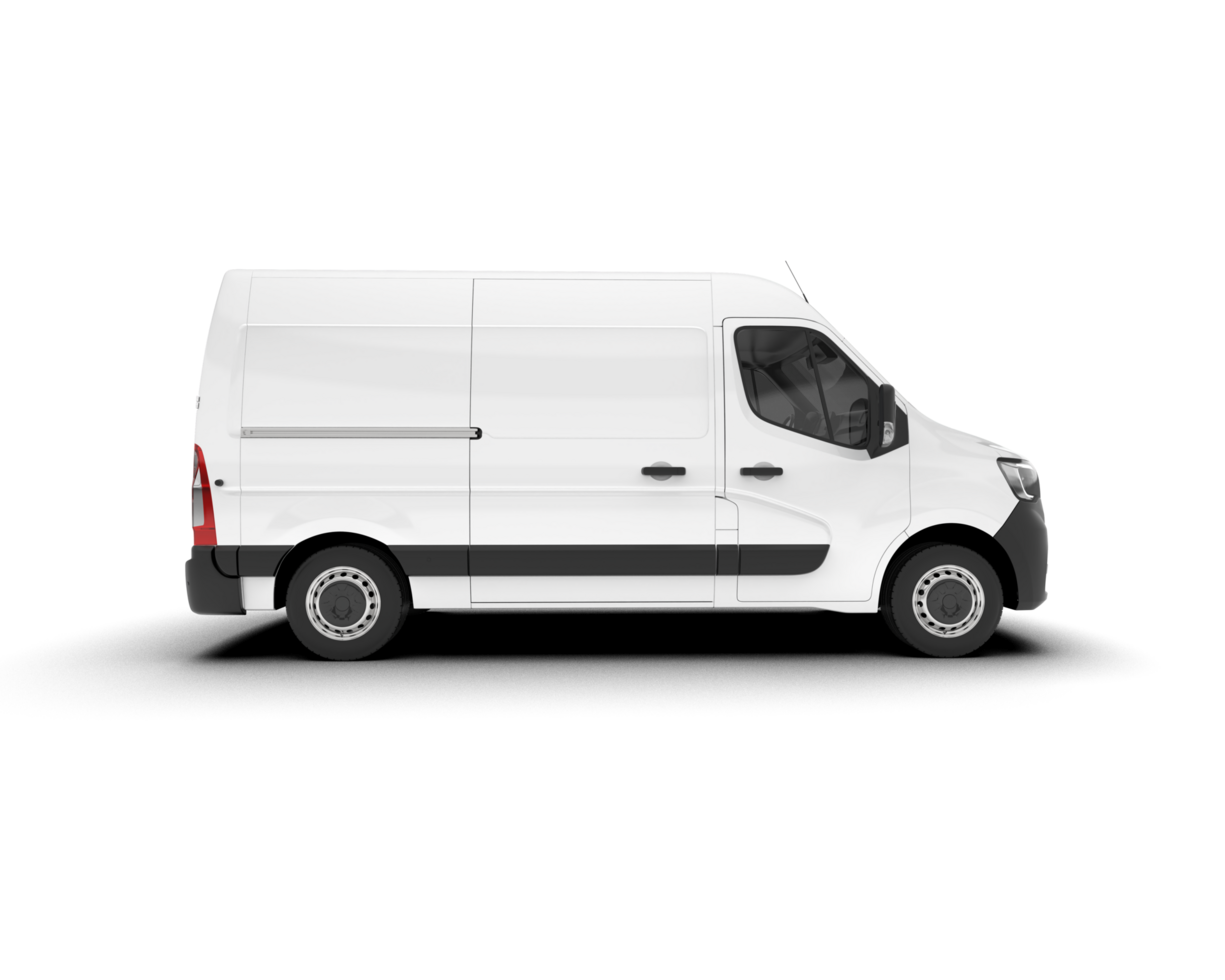 White van on transparent background. 3d rendering - illustration png