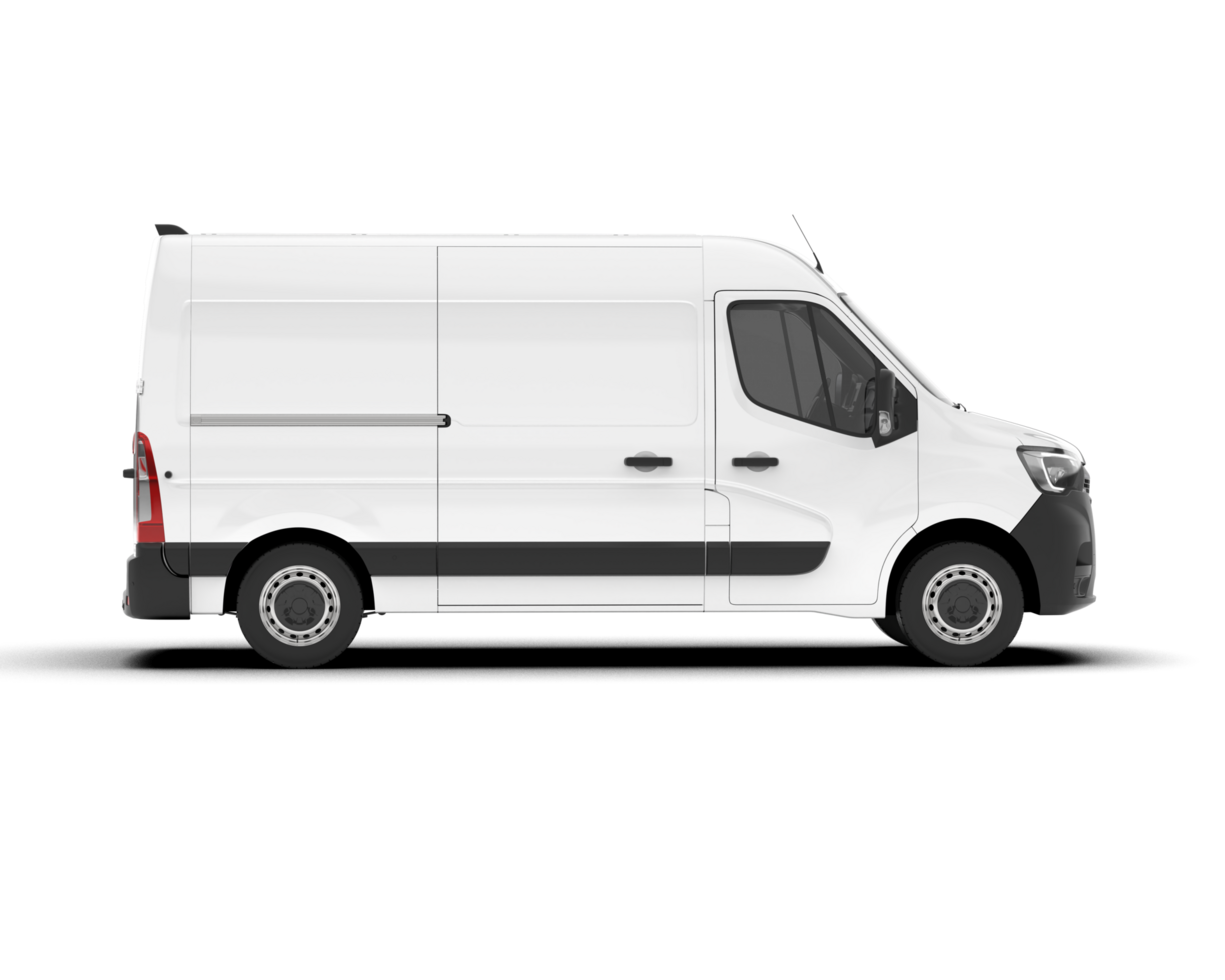 White van on transparent background. 3d rendering - illustration png