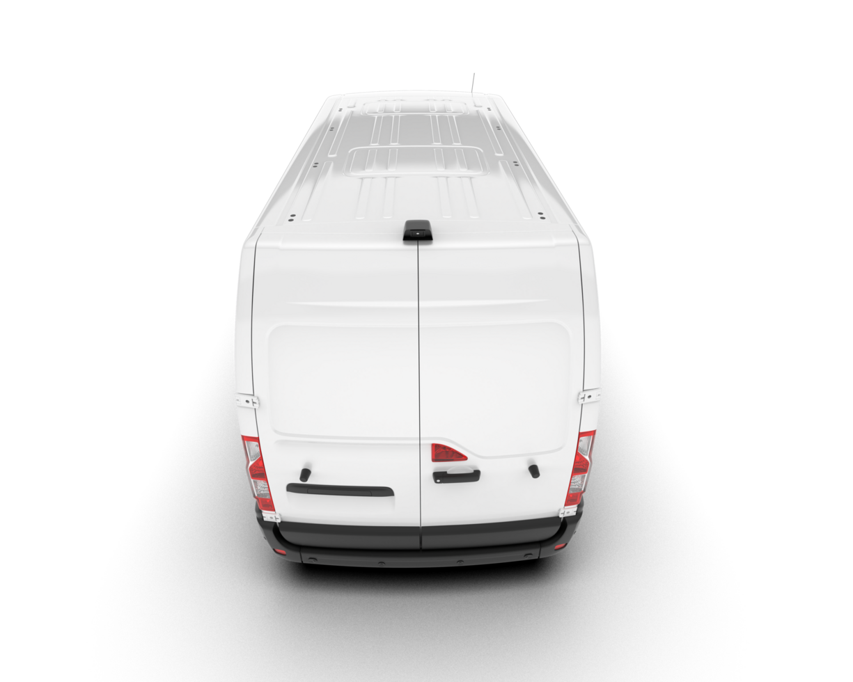 White van on transparent background. 3d rendering - illustration png