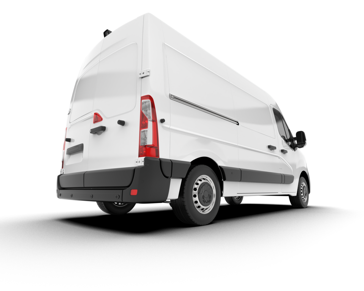 White van on transparent background. 3d rendering - illustration png