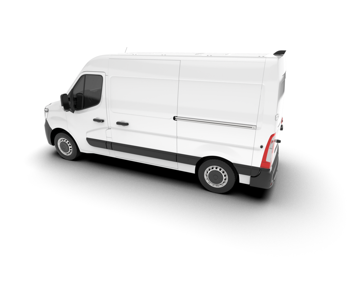 White van on transparent background. 3d rendering - illustration png