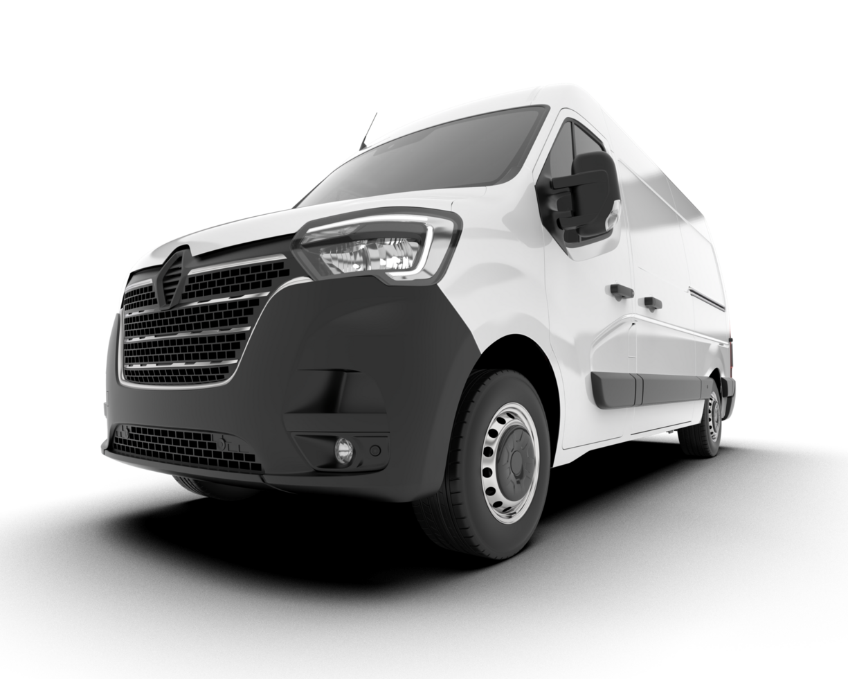 White van on transparent background. 3d rendering - illustration png
