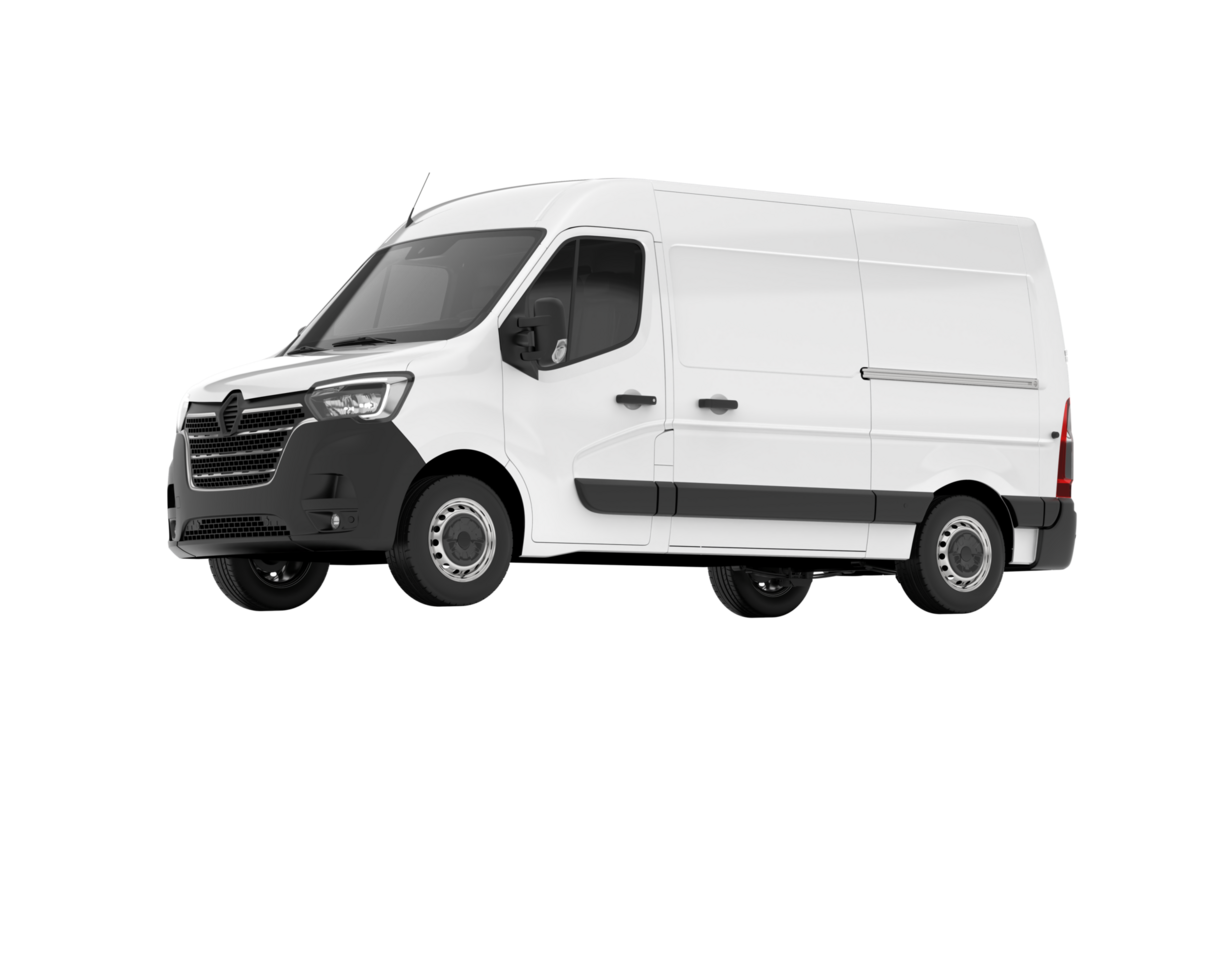 White van on transparent background. 3d rendering - illustration png