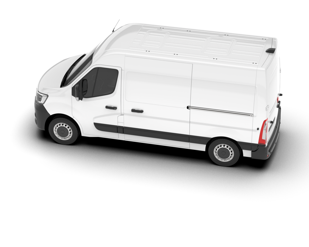White van on transparent background. 3d rendering - illustration png