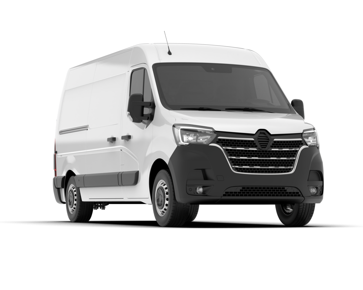 White van on transparent background. 3d rendering - illustration png
