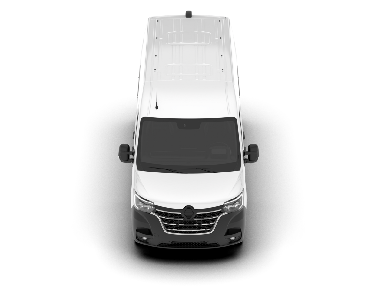 White van on transparent background. 3d rendering - illustration png