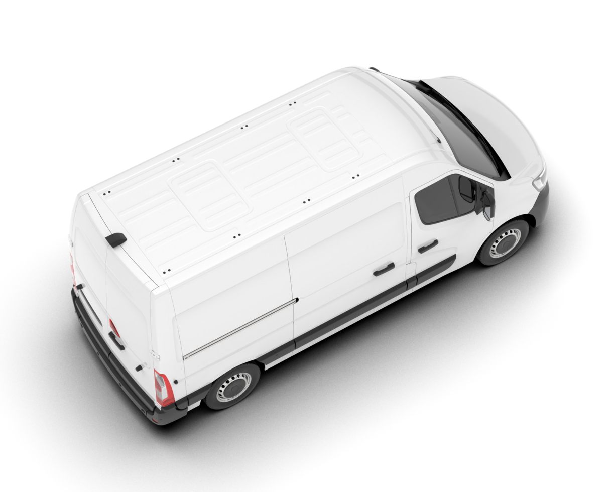 White van on transparent background. 3d rendering - illustration png